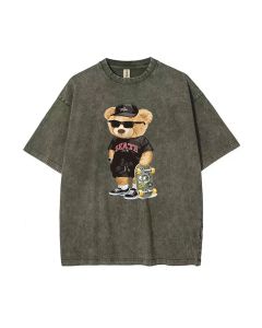 Teddy Skate Mineral Wash T-Shirt for Unisex Teens - Cool Beach Shirt & Casual Wear, Perfect Summer & Holiday Gift - Classic & Stylish T-Shirt