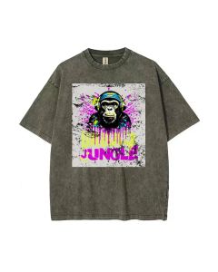 Urban Jungle Monkey Headphones Street Art Unisex T-Shirt - Casual School/Weekend Wear, Birthday/Holiday Gift | Men's Flannel & Oversized Style