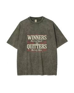 Never Quit, Never Give Up Unisex Teen T-Shirt - Summer Casual Wear for School & Weekends | Birthday & Holiday Gift | Men's Flannel & Oversized Style