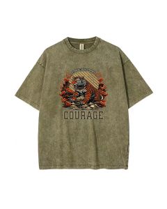 Embrace Courage with our Mineral Wash T-Shirt - Perfect for Unisex Teen Casual & Beach Wear, Gifts, Summer & Holidays - Classic & Cool