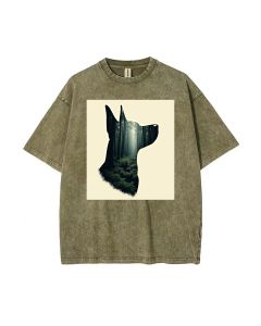 Forest Up Dog Unisex Teen T-Shirt - Summer Casual Wear for School & Weekends - Men's Flannel Oversized Style - Gift for Birthday & Holidays