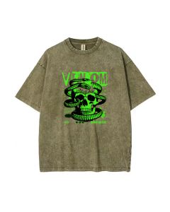 Gothic Venomous Skull Unisex Teen T-Shirt - Summer Casual for School & Weekends | B-Day & Holiday Gift | Men's Flannel & Oversized Style