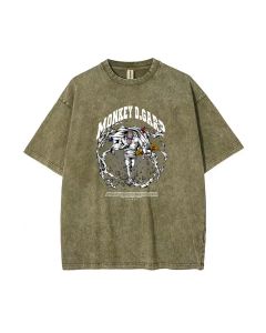 Jujutsu Kaisen Monkey d. Garp Mineral Wash T-Shirt - Cool Beach Shirt for Unisex Teens. Perfect for Casual Wear, School, and Gift-Giving!