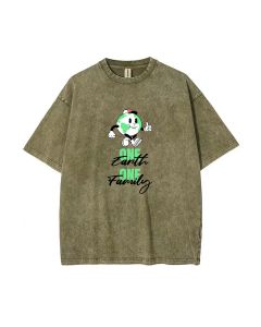 One Earth One Family Unisex Teen T-Shirt - Summer Casual School & Weekend Wear | Birthday & Holiday Gift | Men's Flannel & Oversized Style