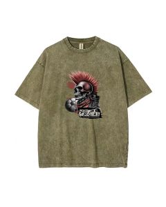 Punk Unisex Teen T-Shirt - Casual Summer Wear for School & Weekends | Gift for Birthdays & Holidays | Men's Flannel & Oversized Style