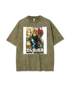 Zelda Mineral Wash T-Shirt - Unisex Beach Shirt for Teens - Cool and Classic Design, Perfect for Casual Wear or as a Gift - Summer Must-Have!