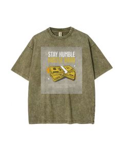 Stay Humble Hustle Hard Unisex Teen T-Shirt - Summer Casual School & Weekend Wear | Gift for Birthdays & Holidays | Men's Flannel & Oversized Style