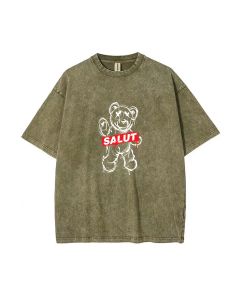 Teddy Bear-109 Mineral Wash T-Shirt: A Must-Have for Unisex Teens! Perfect for Casual Wear, School, and Summer Holidays - Shop Now!