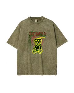 Teddy Bear-53 Mineral Wash T-Shirt: Beach Shirt for Teens - Cool & Classic Unisex T-Shirt for Casual Wear, School, Gifting, Summer & Holidays