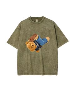 Teddy Hiphop Mineral Wash T-Shirt - Cool Beach Shirt for Teens | Perfect for Casual Wear, School, and Summer | Classic Unisex Tee