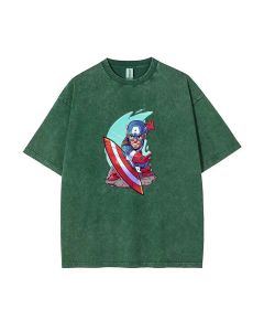 Captain America Mineral Wash T-Shirt - Cool Beach Shirt for Unisex Teens - Classic Design for Casual Wear, School, Gifts, Summer & Holidays!