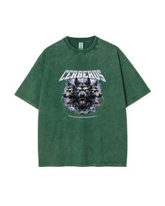 Cerberus 2 Mineral Wash T-Shirt | Unisex Beach Shirt for Teens | Cool & Classic Tee for Casual Wear, School & Summer | Great Gift for Holidays