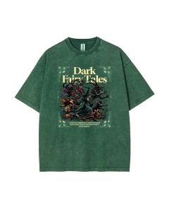 Dark Fairy Tales Mineral Wash T-Shirt - Unisex Teen Beach Shirt for Casual Wear, School, and Gifts - Cool, Classic T-Shirt Design