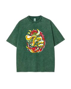 RETRO Dragon Mineral Wash T-Shirt - Unisex Beach Shirt for Teens | Cool Classic Tee for Casual Wear, School, Summer, Holidays | High-Quality Fabric