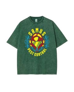 Samus Pest Control Mineral Wash T-Shirt - Unisex Beach & Casual Shirt | Cool & Classic Design for Teens | Perfect for School, Summer, and Gifts