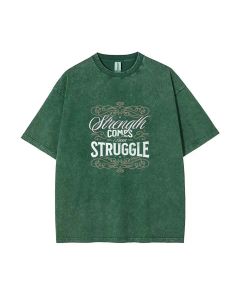 Strength Comes From Struggle Mineral Wash T-Shirt - Unisex Casual Beach Shirt | Cool Classic Tee for Teens | Perfect Summer & Holiday Gift