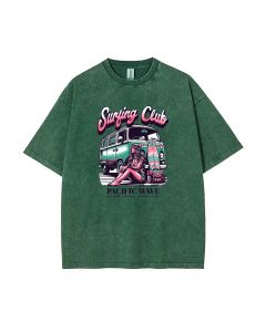 Surfer Club Pacific Wave Summer Vacation Unisex Teen T-Shirt - School & Weekend Casual | Birthday & Holiday Gift | Men's Flannel Oversized Style