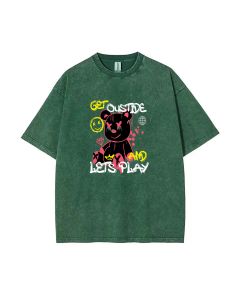 Teddy Bear-88 Mineral Wash T-Shirt | Unisex Beach Shirt for Teens | Cool and Classic T-Shirt for Casual Wear, School, and Gifts | Summer Holidays