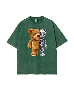 Teddy Tow Front Mineral Wash T-Shirt: Unisex Teens' Classic Beach Shirt for Casual Wear & Gift-Giving - Cool & Trendy Design for Summer & Holidays