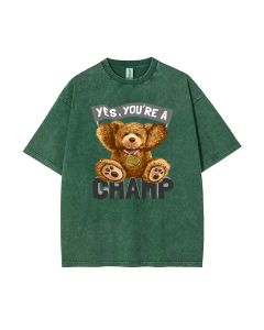 Teddy You're a Champ Mineral Wash T-Shirt - Cool Beach Shirt for Teens | Classic Tee for Casual Wear, School & Summer | Gift for Holidays