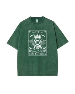 Queen Bee Tarot Card Design Teen T-Shirt - Casual Summer School & Weekend Wear | Birthday & Holiday Gift | Men's Flannel & Oversized Style