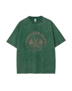 Timeless Path Mineral Wash T-Shirt - Unisex Beach/Casual Tee, Great for Teens, Perfect Gift for Summer/Holidays - Cool Classic Design