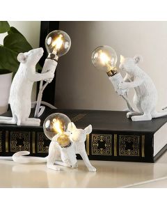 Nordic Mouse Lamp LED Table Lights Resin LED Night Lights Animal Table Lamp Home Decor Bedroom Bedside Desk Lighting Fixtures