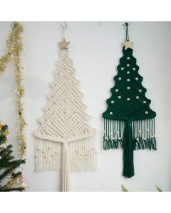 Farmhouse Macrame Christmas Tree | Handmade Star Wall Art Holiday Decorations | Perfect for Rustic Home Decor