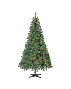 6.5ft Madison Pine Christmas Tree with 250 Color LED Lights | Smart Holiday Decor for Family Living Room & Home Celebration 2024