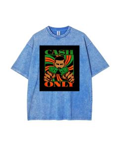 Unisex Cash Only Streetwear Mineral Wash T-Shirt | Cool Beach Shirt for Teens | Classic T-Shirt for Casual Wear, School, & Gifting