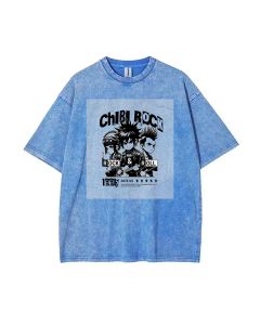 Chibi Rock Mineral Wash T-Shirt - Cool and Classic Beach Shirt for Unisex Teens | Perfect for Casual Wear, School, or Summer Holidays