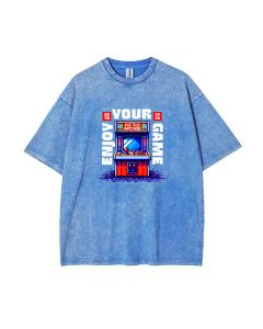 Timeless Fun Mineral Wash T-Shirt - Classic Pixels Design for Teens | Unisex Beach & Casual Shirt | Cool & Classic T-Shirt for Summer & Holidays