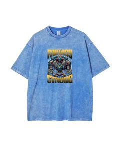 Cyber Guardian Mineral Wash T-Shirt - Versatile Unisex Beach Shirt for Teens | Cool & Classic T-Shirt for Casual Wear, School, Summer & Holidays