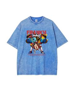 Cyborg Franky Mineral Wash T-Shirt - Unisex Tee for Casual Wear, School & Gifts - Beach Shirt with Cool Classic Design | Limited Edition