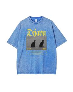 Dejavu Streetwear Mineral Wash T-Shirt - Unisex Teen Beach Shirt, Cool & Classic T-Shirts for Casual wear, School, Summer & Holidays