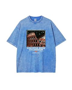 Discover Rome Colosseum Mineral Wash T-Shirt - Unisex Teen Beach Shirt | Cool & Classic T-Shirt for Casual Wear, School, Gifts, Summer & Holidays