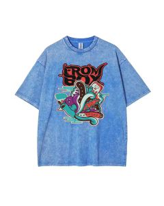 Unisex Erom Box Mineral Wash T-Shirt | Cool Beach Shirt for Teens | Classic Casual Wear for School, Summer & Holidays | Cost-Effective Style