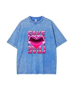 Fake Love Unisex Teen T-Shirt - Summer Casual Wear for School & Weekends | Perfect Gift for Birthdays & Holidays | Men's Flannel & Oversized Style