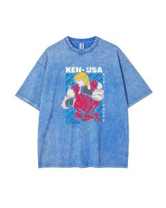 Ken from Street Fighter Mineral Wash T-Shirt - Classic & Cool Beach Shirt for Unisex Teens - Perfect for Casual Wear, School, and Summer Holidays