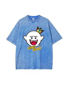 RETRO King Boo Mineral Wash T-Shirt - High-Quality Cool T-Shirt for Teens | Unisex Beach Shirt, Perfect for Casual Wear, Summer & Holidays