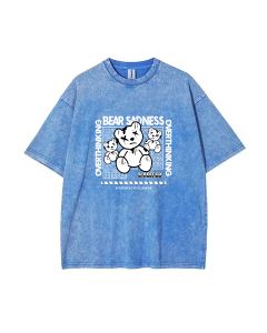 Teddy Bear-27 Mineral Wash T-Shirt - Unisex Casual Beach Shirt for Teens - Cool and Classic Design - Perfect Gift for Summer and Holidays