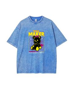 Teddy Bear-91 Mineral Wash T-Shirt - Cool Unisex Beach Shirt for Teens | Classic Graphic Tee for Casual Wear & Gifts | Summer & Holiday Must-Have!