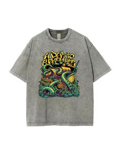 Aggressive Adventures Mineral Wash T-Shirt - Cool Unisex Beach & Casual Shirt for Teens | Classic Graphic Tee for Summer & Holidays