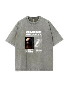 Alone But Alive Unisex Teen T-Shirt - School & Weekend Casual Wear | Men's Oversized Flannel Style | Perfect Birthday & Holiday Gift