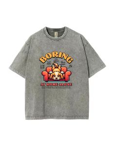 Boring at Home Alone Unisex Teen T-Shirt - Summer Casual School & Weekend Wear | Gift for Birthdays & Holidays | Men's Flannel & Oversized Style