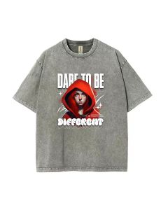 Dare to be Different Mineral Wash T-Shirt: Unisex Teens Beach/Casual Shirt - Cool, Classic Tee for Summer & Holidays, Perfect Gift!