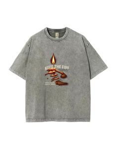 Keep The Fire Burning Unisex Teen T-Shirt - Summer Casual School & Weekend Wear | Birthday & Holiday Gift | Men's Flannel & Oversized Style