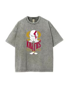 Kratos Mineral Wash T-Shirt: Cool Beach Shirt for Unisex Teens - Versatile Casual Wear or Gift-Giving - Classic Style for Summer or Holidays