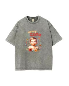 Messy But Cute Unisex Teen T-Shirt - Summer Style for School & Weekends | Birthday & Holiday Gift | Flannel & Oversized Men's Wear