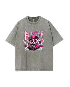 Rich Panda Unisex Teen T-Shirt - School & Weekend Casual Wear | Birthday & Holiday Gift | Men's Flannel & Oversized Style for Summer